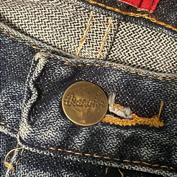 Wrangler Men’s Cowboy Cut Sz 32 Leather Back Patch Jeans Slim Fit Western Barn - Picture 4 of 7